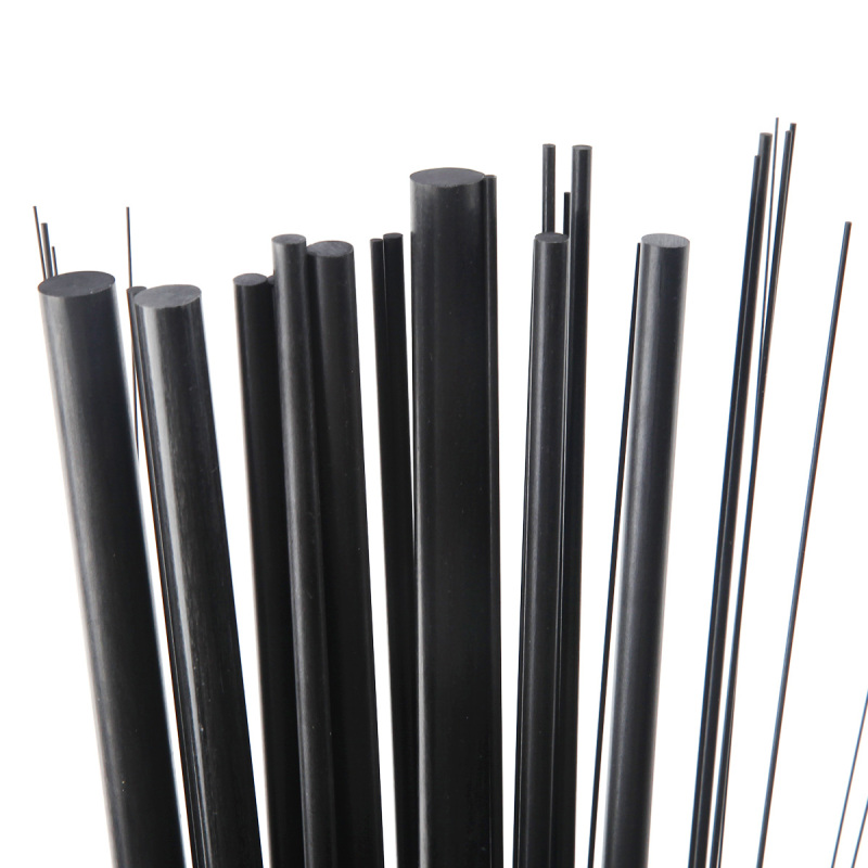 2pcs Carbon Fiber Rods Length 500mm Dia 5mm~12mm