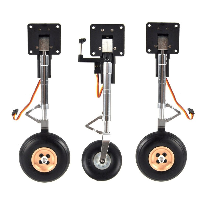 Electric Servoless Retractable Landing Gear Anti-vibration Landing Gear With Wheels for 5-6kg RC P47 Plane