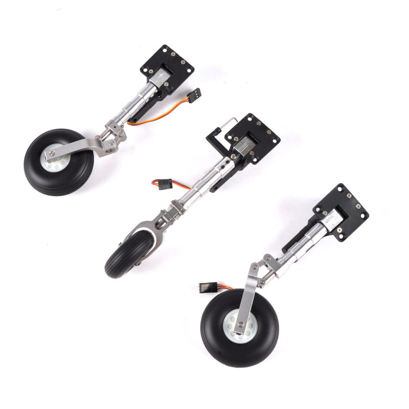 1 Set Nose/Main Retracts Electric Landing Gear Anti-vibration Landing Gear With Wheels For 1.4m Red Arrow RC Plane