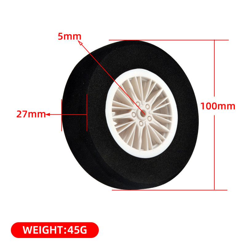 1 Pair Sponge Wheel Plastic Tires Hub 55mm 65mm 80mm 100mm 115mm 130mm for RC Model Airplane