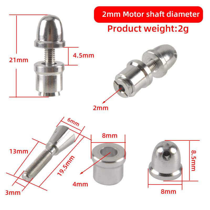 2mm, 3mm, 3.17mm, 4mm, 5mm, 6mm, 8mm RC Aluminum Bullet Propeller Adapter Holder/ Prop Shaft