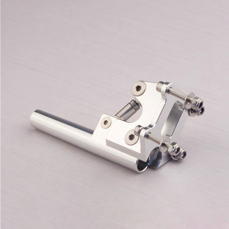 4.76mm Hole Long Mouse Tail Shaft Brace Shaft Bracket for TFL Brushless Electric Boat Dual Motor Methanol Boat Son of Ghost (75mm Silver)