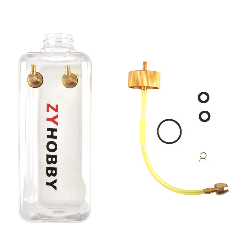 ZYHOBBY RC Fuel Tank Transparent Plastic Bottle 260/360/500/700/1000/1500 ML/CC CNC Aluminum Alloy for Gas and Nitro Airplane Model