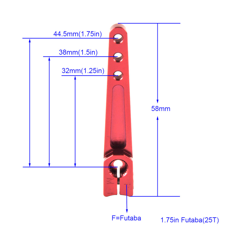 CNC Aluminum Alloy Steering Servo Arm Horn 25T 1/1.25/1.5/1.75/2 inch for RC Model Airplane Car Crawler