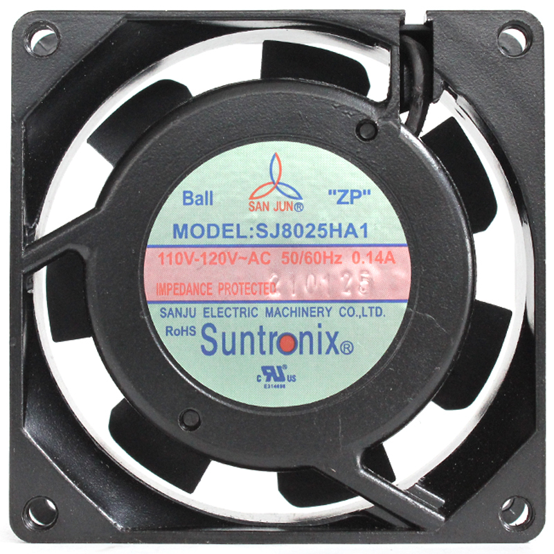 SANJUN 110v cooling fan axial flow cooling fan 80×80×25mm 0.14A 8W SJ8025HA1