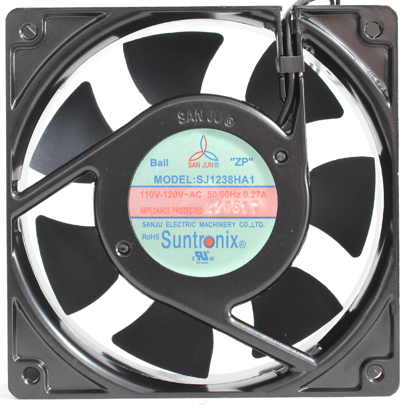 SANJUN 110v cooling fan ball bearing axial cooling fan 110-120V 0.27A 25/22W SJ1238HA1