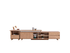 Modern Extendable TV Stand Console Ash Wood B3313