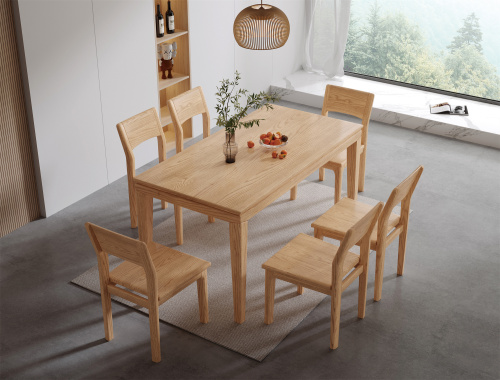 Ash Wood Long Kitchen Dining Tables Set B3201