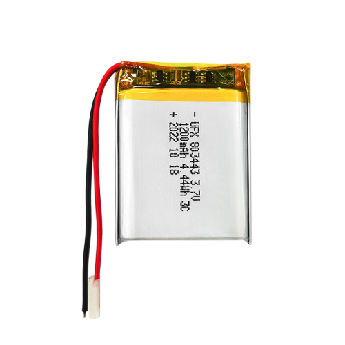 Li-polymer Cell Factory Wholesale Bluetooth Earphone Battery UFX803443-3C 3.7V 1200mAh Rechargeable Battery