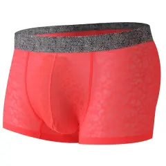 Men Sexy Lace Seamless Boxer Briefs Man Ultra-Thin Breathable Underwear-男士性感蕾絲無縫拳擊短褲男士超薄透氣內褲