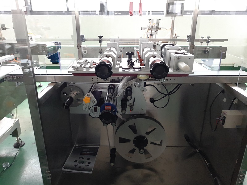 Automatic powder filling capping and labeling machine line