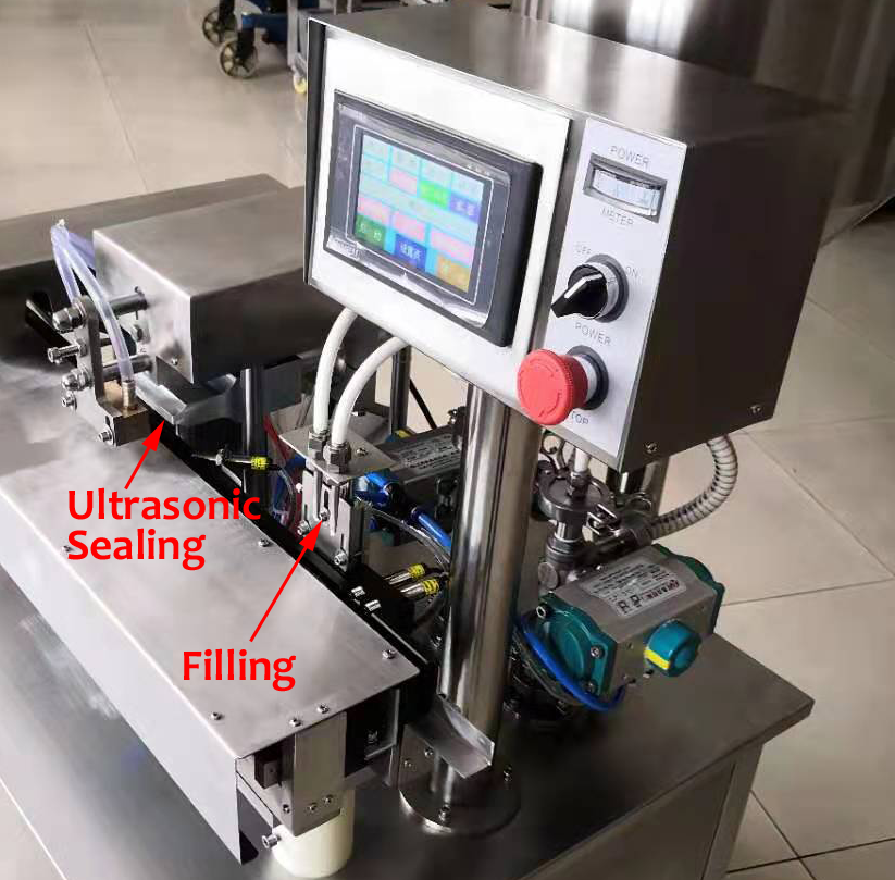 Semi Automatic Ultrasonic Soft Tube Filling And Sealing Machine For Row Of Soft Tube