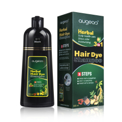 Augeas 500ml black herbal dark brown hair dye color shampoo