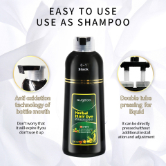 Augeas 500ml black herbal dark brown hair dye color shampoo