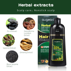 Augeas 500ml black herbal dark brown hair dye color shampoo