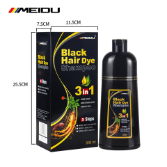 Meidu wholesale black herbal dark coffee chestnut brown hair dye color shampoo