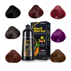 Meidu wholesale black herbal dark coffee chestnut brown hair dye color shampoo