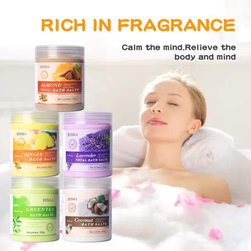 OEM Private Label 350g augeas sea salt with rose Exfoliating Natural Extract Vegan Bath Cleansing Whitening Bath sea Salt
