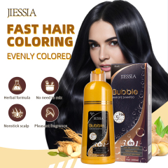 Jiessia herbal 100% Cover Grey hair permanent bubble herbal black hair dye shampoo