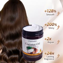 Carthaea private label hair care treatment anti frizz smooth repair damaged coconut hair mask
