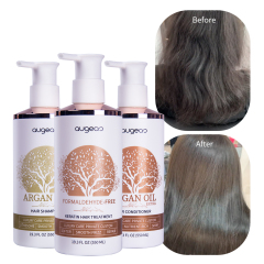 Augeas wholesale hair care treatment anti frizz argan oil scalp care hair shampoo and conditioner set