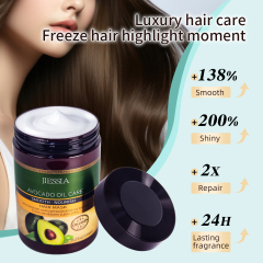 Jiessia private label hair care treatment avocado anti frizz smooth repair damaged hair mask