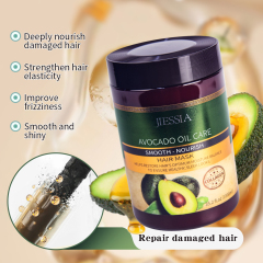 Jiessia private label hair care treatment avocado anti frizz smooth repair damaged hair mask