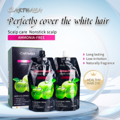 Carthaea permanent professional cover gray white dye black hair color cream