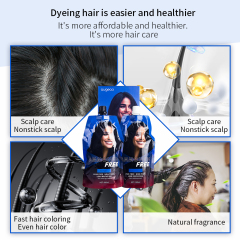 Augeas permanent professional salon blackening cover gray white dye black hair color cream