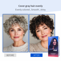 Augeas permanent professional salon blackening cover gray white dye black hair color cream