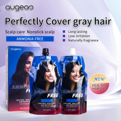 Augeas permanent professional salon blackening cover gray white dye black hair color cream
