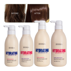 Private label anti frizz repair damaged hair care treatment set avocado oil shampoo and conditioner