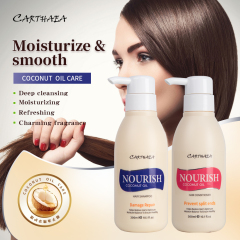 Wholesale anti frizz repair damaged hair care treatment coconut oil shampoo and conditioner