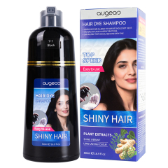 Wholesale 3 in 1 Shampoo Cover Canas Gray Permanent Color Augeas Herbal Black Hair Dye Shampoo