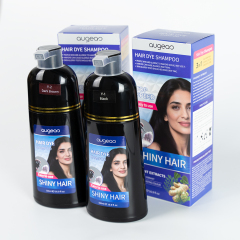 Wholesale 3 in 1 Shampoo Cover Canas Gray Permanent Color Augeas Herbal Black Hair Dye Shampoo