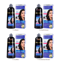 Wholesale 3 in 1 Shampoo Cover Canas Gray Permanent Color Augeas Herbal Black Hair Dye Shampoo