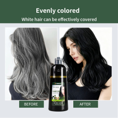 Meidu Ammonia Free Covers Canas White Herbal Dark Brown 3 in 1 Black Hair Dye Shampoo for Gray Hair