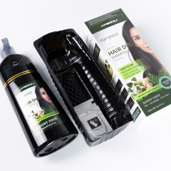 Meidu Ammonia Free Covers Canas White Herbal Dark Brown 3 in 1 Black Hair Dye Shampoo for Gray Hair