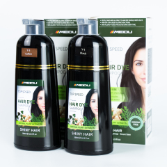 Meidu Ammonia Free Covers Canas White Herbal Dark Brown 3 in 1 Black Hair Dye Shampoo for Gray Hair