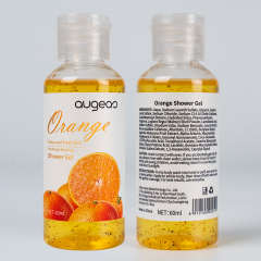 Private Label Skin Brightening Foam Exfoliat Scrub Body Wash Coconut Tumeric Vitamin C Kojic Acid Papaya Orange Shower Gel Set