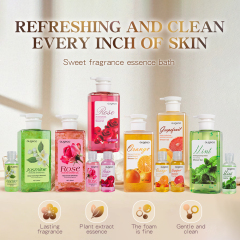 Wholesale Manufacturer Relaxing Aroma Daily Use Body Wash Moisturizing Pink Rose Shower Gel