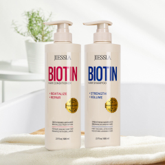 Wholesale Price Strengthen Roots Anti Dandruff Repair Natural Oil Biotin Keratin Hair Shampoo Conditioner Set