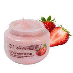 Private Label Custom logo Strawberry Exfoliating and Deeply Moisturizing Cream Foaming Face Body Scrub