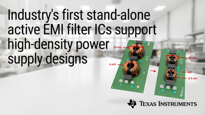 TI launchs the industry's first stand-alone active EMI filter ICs, supporting high-density power supply designs