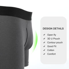 COOPLUS Men's Underwear Briefs Boxer Short Cotton Stretch Soft Underwear Trunks (5 Pieces)