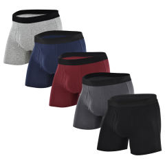 COOPLUS Men's Underwear Briefs Boxer Short Cotton Stretch Soft Underwear Trunks (5 Pieces)