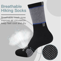COOPLUS 5 Pairs Men's Hiking Walking Sock Breathable Crew Socks Size 10-13
