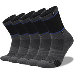 COOPLUS 5 Pairs Men's Hiking Walking Sock Breathable Crew Socks Size 10-13