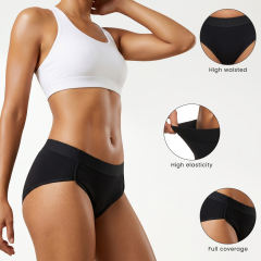 COOPLUS 5-Pack Cotton Underwear for Women No Show Hi-Cut Stretch Breathable Full Coverage Comfort Panties
