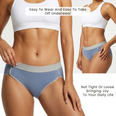 COOPLUS 5-Pack Cotton Underwear for Women No Show Hi-Cut Stretch Breathable Full Coverage Comfort Panties